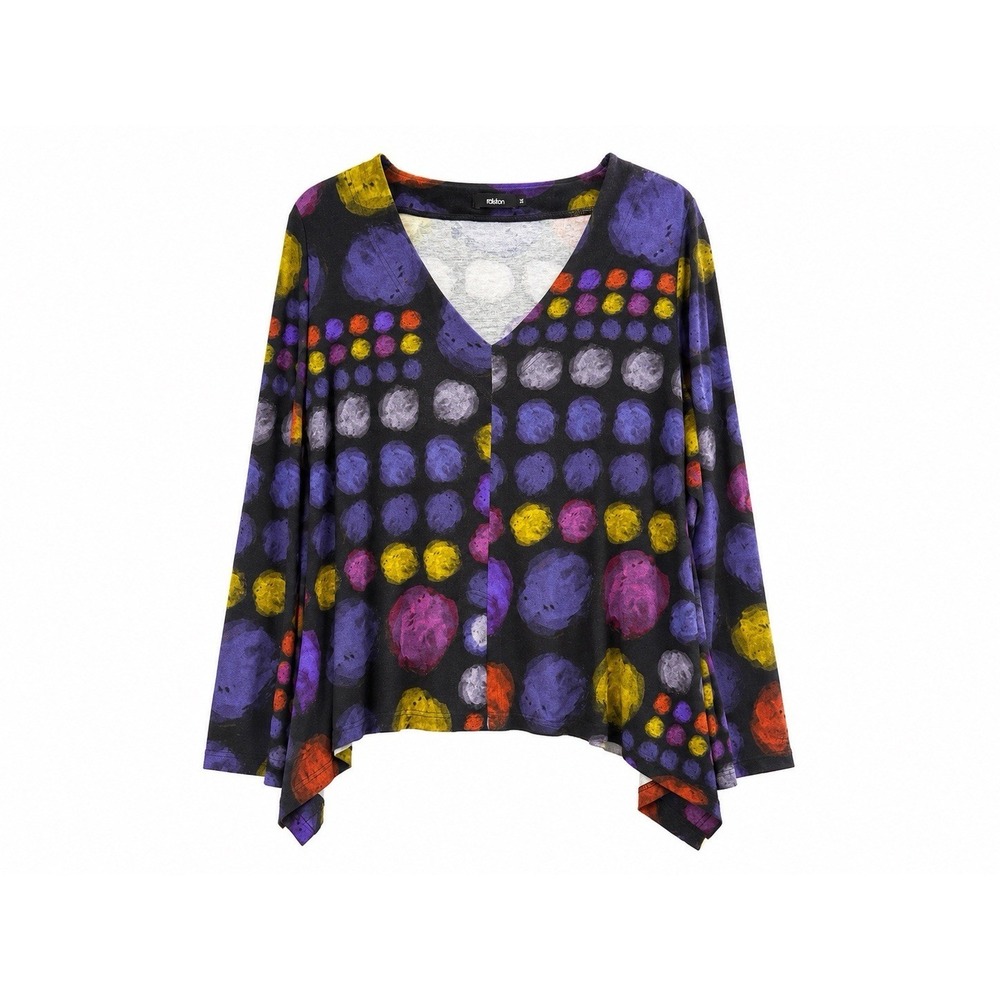Ralston Top M Art To Wear Lagenlook Abstract Tunic Boho Chic Artsy Asymmetrical